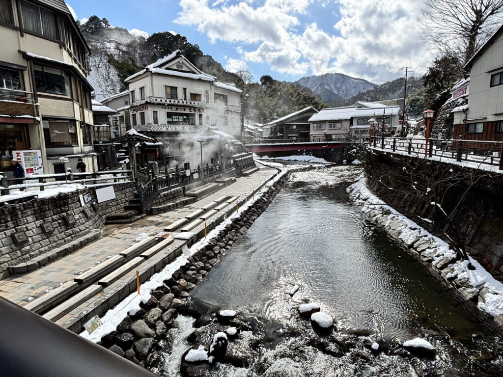 湯村温泉　湯村　新温泉町　兵庫　兵庫観光　鳥取観光　雪景色　雪見風呂